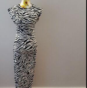 Zebra Print Midi Dress